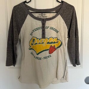 Women's Gray and Cream University Top